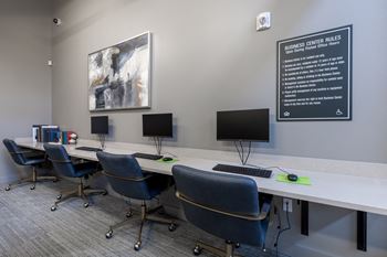Business center with computer stations